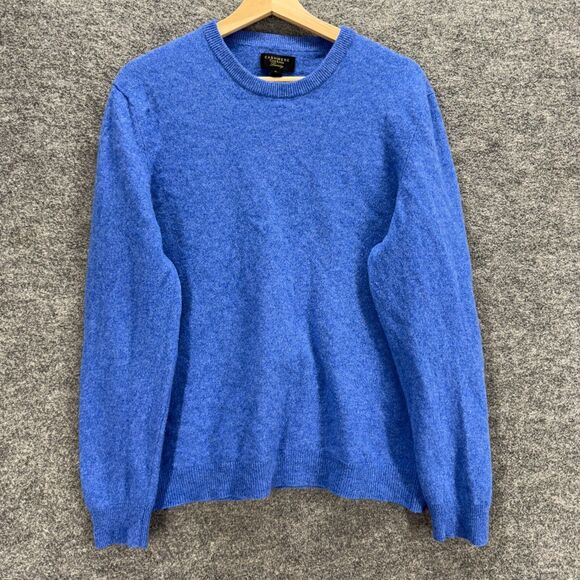 Club Room Sweater Pullover Men XL Blue Knit Cashmere Crew Neck Long Sleeve - Picture 1 of 6